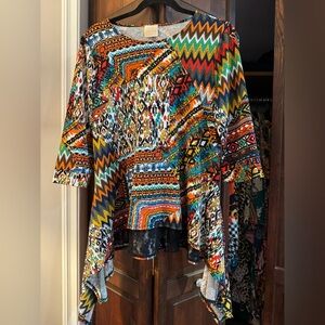 Zadie Bs-Colorful Geometric Patterned Tunic